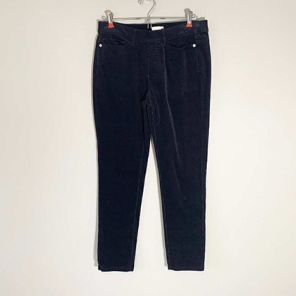 J. Jill Black Corduroy Pull‎ On Slim Leg Pants Womens XS Petite Stretch